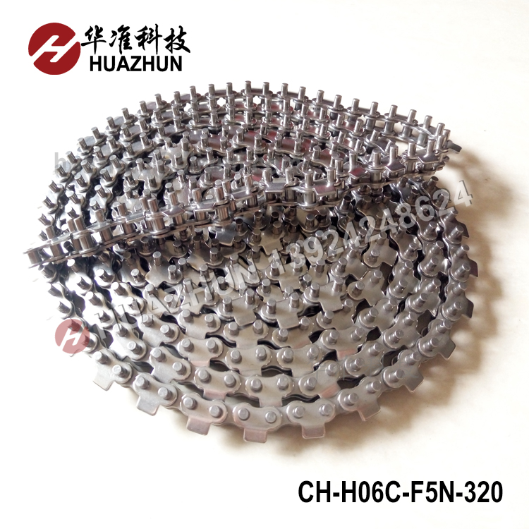 Conveyor chain stainless steel with rib 06C 35B extension pin 5mm connecting table chain 3 points