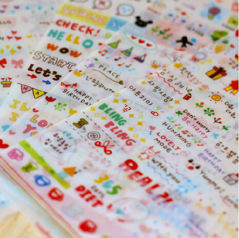 Simple Life Semi Transparent Painting Life Album Diary Sticker 6 packs