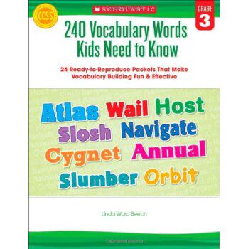 240 Vocabulary Words Kids Need to Know, Grade 3 240个必会单