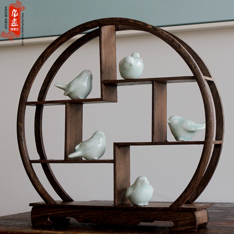 Jingdezhen ceramic manual shadow green ceramic, lovely mini ladybird furnishing articles study the desktop small ornament