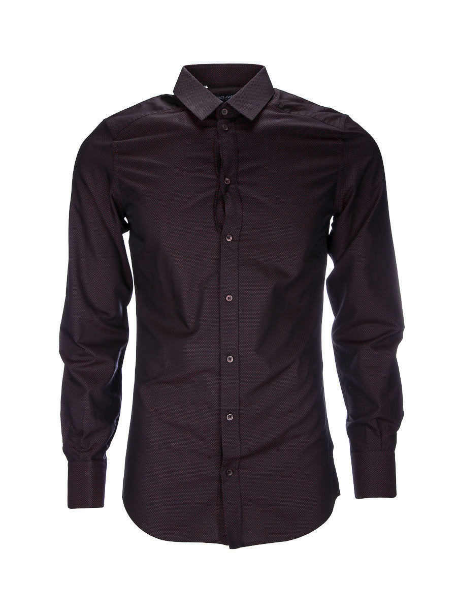 Dolce&Gabbana 深紫色波点长袖衬衫