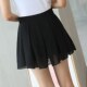 Skirt with ruffled large size chiffon high waist black