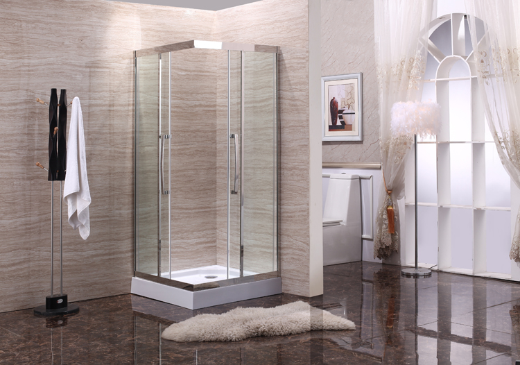 Shower room square stainless steel simple bath room 8MM tempered glass partition toilet bath bath room-Taobao