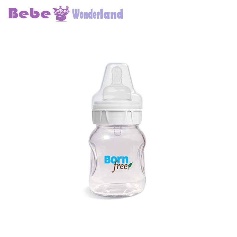 美国Born Free婴儿宽口玻璃奶瓶160ML 防胀气打嗝不含BPA 全年龄