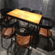 유럽 ​​복고풍 커피 테이블 철 골동품 바 테이블 단단한 나무 작은 사각형 테이블 오래된 간단한 커피 테이블 수성 페인트