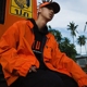 Whoa ha! 18 / ss đường phố hip hop mùa xuân mới lỏng lẻo in ve áo dài tay áo khoác gió áo gió dáng dài Áo gió