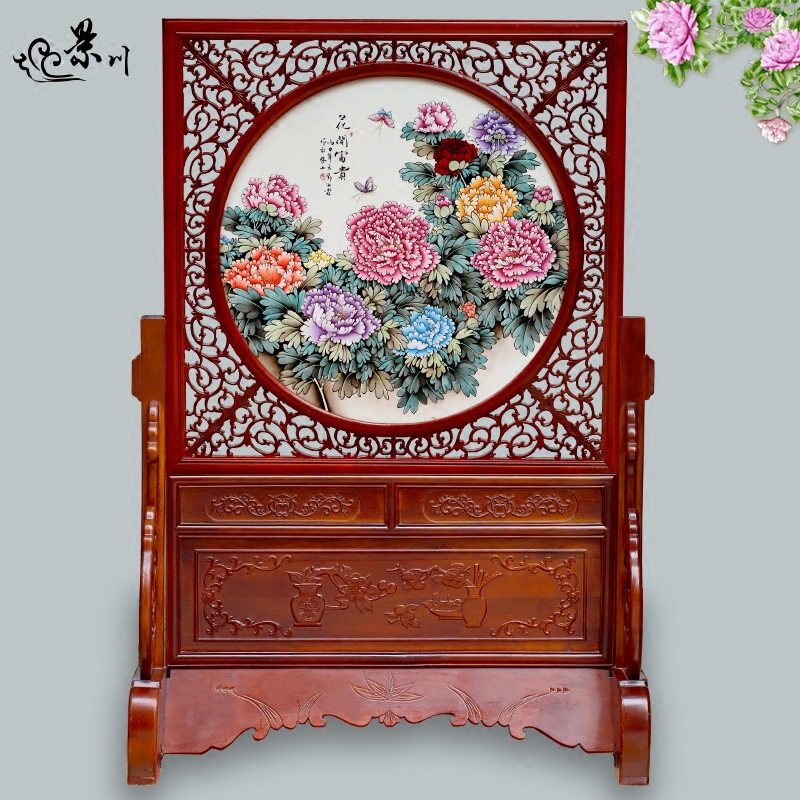 Jingdezhen ceramic hand - made porcelain plate painting sofa setting wall hang a picture to the sitting room porch partition screen copy classic adornment