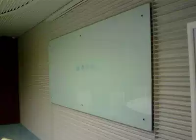 Tempered glass white writing board Meeting room glass writing board Glass message board Hanging installation custom customization