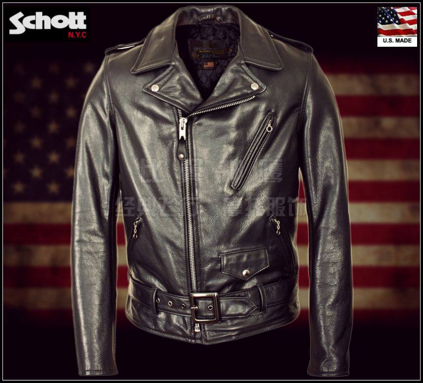 Schott NYC USA produces 1950 limited edition pebble texture wax cow leather diagonal locomotive rock leather dress#519