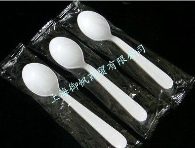 Thickened disposable spoon dessert spoon soup spoon large soup rice spoon KFC style independent packaging large white spoon