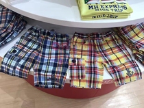 * country now 7 discount mikihouse cotton linen grid 6 sub pants navy wind 6 sub pants 12-3106-788 M9
