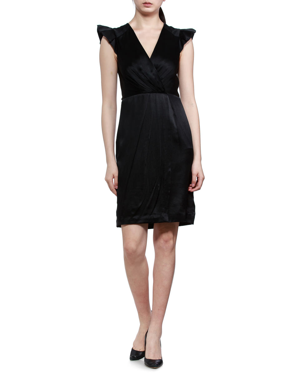 THEOPHILE 黑色荷叶袖连衣裙