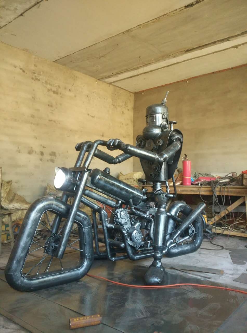 Large Rider Harero Model 1: 1 Metal Pendulum Creative Car Exhibition Decoration Retro Wind Iron Art Pendulum