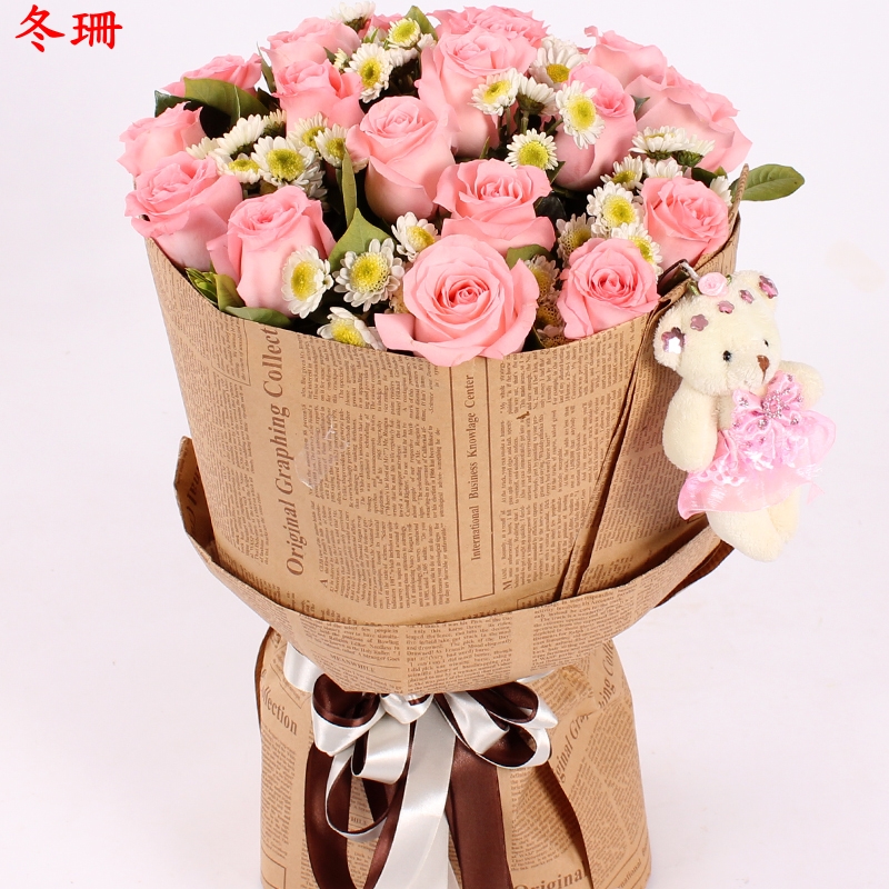 清远花店生日送花11朵粉玫瑰鲜花速递同城东莞梅州闻喜县求婚预定