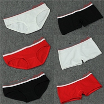 Europe and the United States sports style womens underwear pure cotton low waist hip solid color letter pest comfortable four-corner boxer briefs