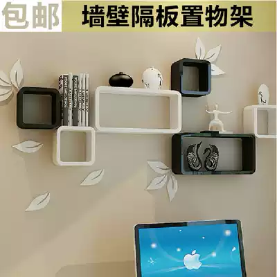 Partition decoration frame wall hanging lattice rack hairdressing shop nail shop SPA wall display products Oval small cabinet small grid