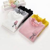 Girls base shirt Spring and Autumn Long Sleeved T-shirt Baby 2021 Spring Children Women New Girl Cotton Round Neck Top