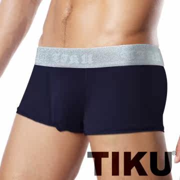 TIKU 梯酷 ~ 贵族风 超弹贴身平口男内裤-深蓝(HP1845)