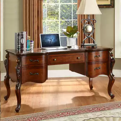 Meng Han American desk Study Solid wood desk Antique desk Boss desk American solid wood desk desk