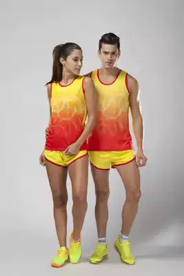 Men's women's wear track and field clothing sports vest match suit lovers men's women's marathon running clothes