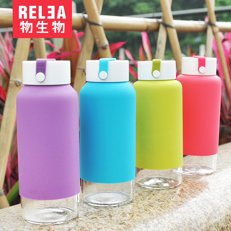 【天猫超市】物生物思密达玻璃杯便携防漏随手水杯子带提绳400ml