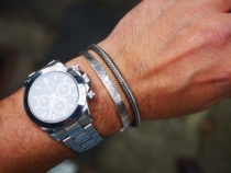 Craftsman hand-made NORTH WORKS historical imprint 50-PATCHWORK Morgan coin bracelet fine version