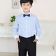 Bé trai áo dài tay màu trắng tinh khiết phù hợp với quần tây phù hợp với áo sơ mi trẻ em Navy cho bé mặc quần áo thời trang trẻ em Váy trẻ em