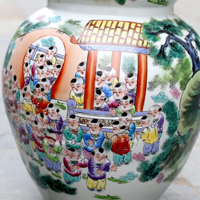 Jingdezhen ceramics hand - made pastel lad gourd vases in the spring of the ancient philosophers make big vase quiver decorated furnishing articles