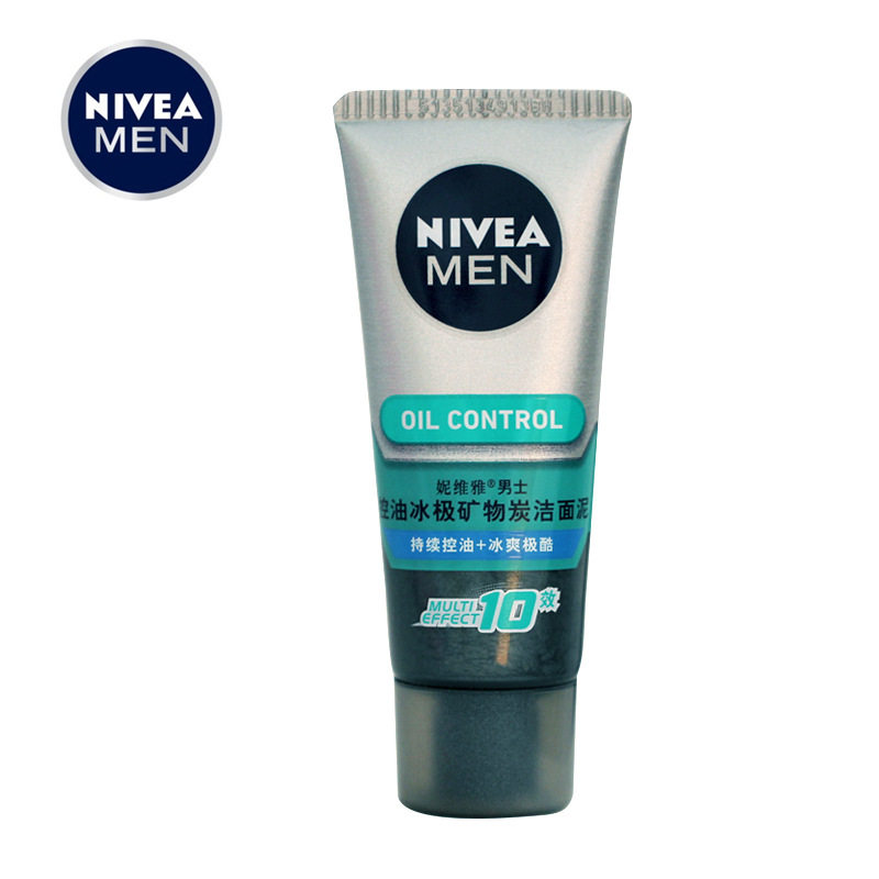 【天猫超市】妮维雅男士控油冰极矿物炭洁面泥洗面奶30g