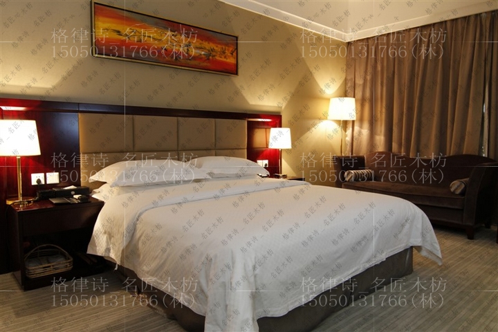 Full Set Double Bed Business Fashion Guesthouse Furniture Apartment Quick Chain Hotel Furniture Wood Finishes Solid Wardrobe