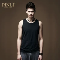 PINLI sản phẩm thời trang hè quần áo nam Slim màu tròn cổ mồ hôi vest nam chạm đáy áo thủy triều M017 ao thể thao