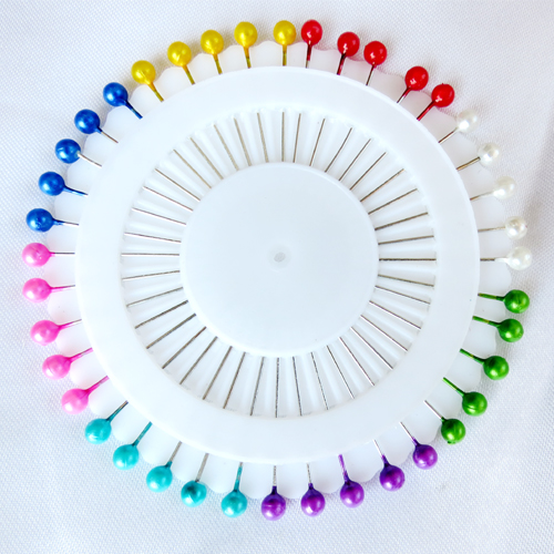 Color bead needle pin fixed needle stereotyped pin cloth positioning pin plate bead head needle 8 colors 40 pieces sewing DIY tools