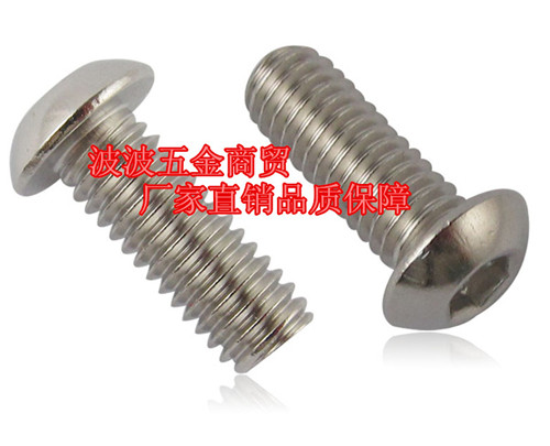 M10mm thickness inner socket head machine nail 201 stainless steel screw semicircle head screws GB70 2