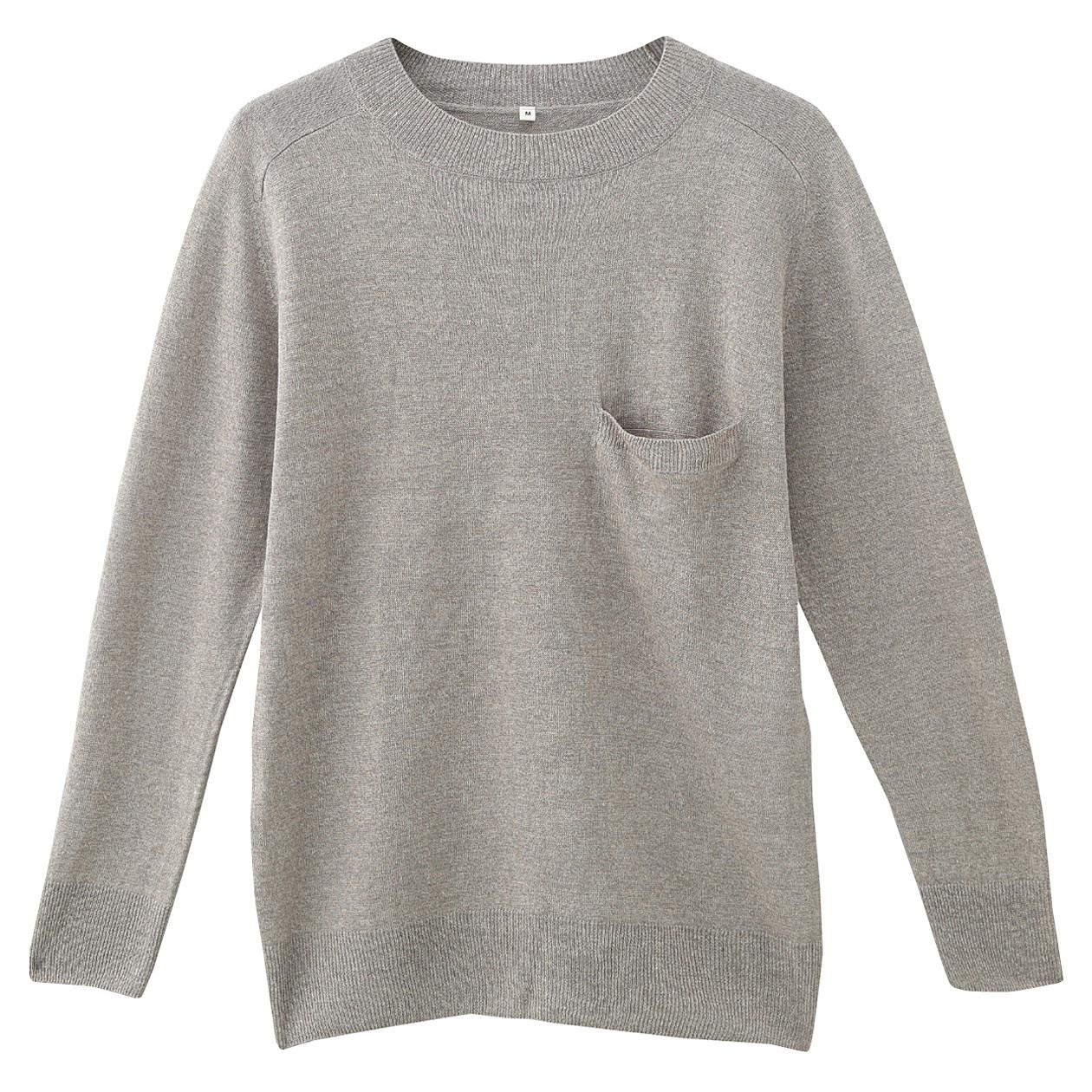 无印良品MUJI 男式 亚麻高针距圆领毛衣