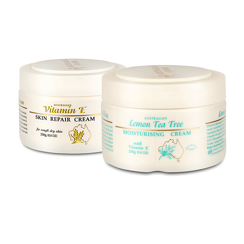 澳洲GM澳芝曼柠檬茶树绵羊油 维他命E修护霜250g*2瓶淡化痘印控油