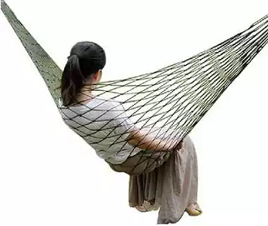 Mesh hammock thick nylon rope outdoor travel and leisure single Hammock (waterproof storage bag)