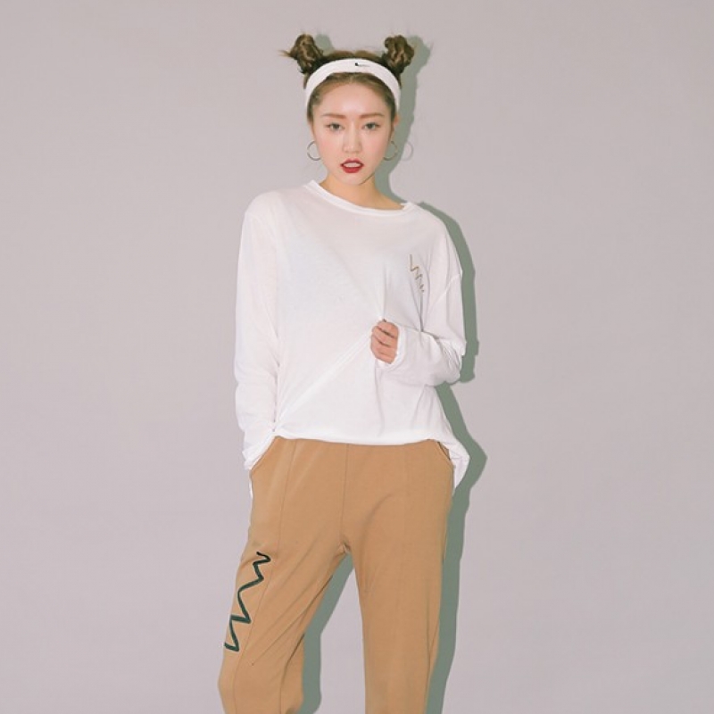 韩国stylenanda官方正品 心电图印花圆领T恤-白色