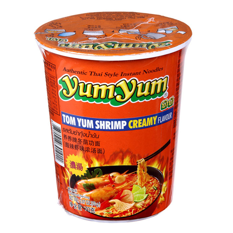 【天猫超市】泰国进口养养牌酸辣虾味浓汤面70g/杯方便面泡面
