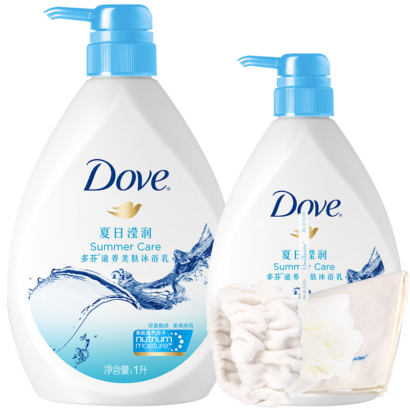 联合利华 多芬沐浴露 夏日滢润滋养沐浴乳1000ml+720ml