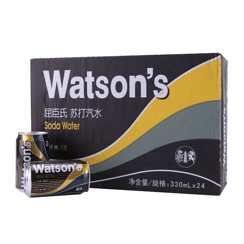 【天猫超市】屈臣氏苏打水330ML*24罐/箱 碳酸汽水调酒原料原味