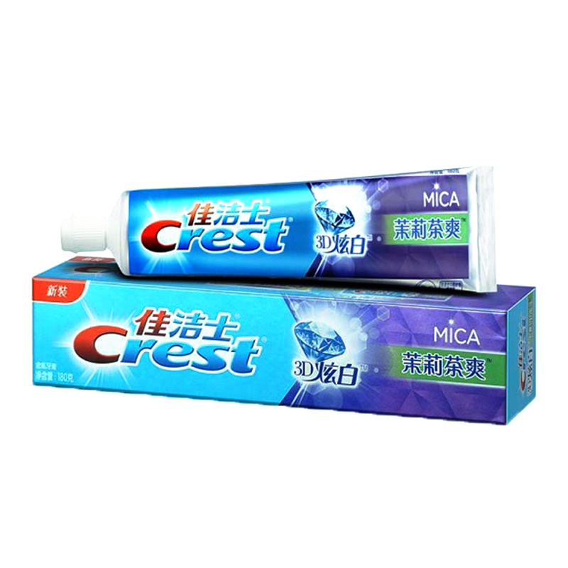 佳洁士牙膏180g克 3D炫白茉莉茶爽 清新口气 除口臭异味 宝洁正品