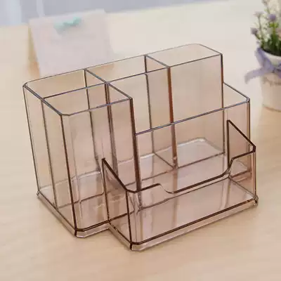 Creative fashion pen holder multifunctional office supplies transparent Korean stationery student pen holder storage box Pen Holder
