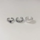 S925 sterling bạc nhẫn nữ Nhật Bản và Hàn Quốc hipster đơn giản mịn màng bạc đen mã não mở cho nam và nữ nhẫn ngón tay nhẫn cưới pnj Nhẫn