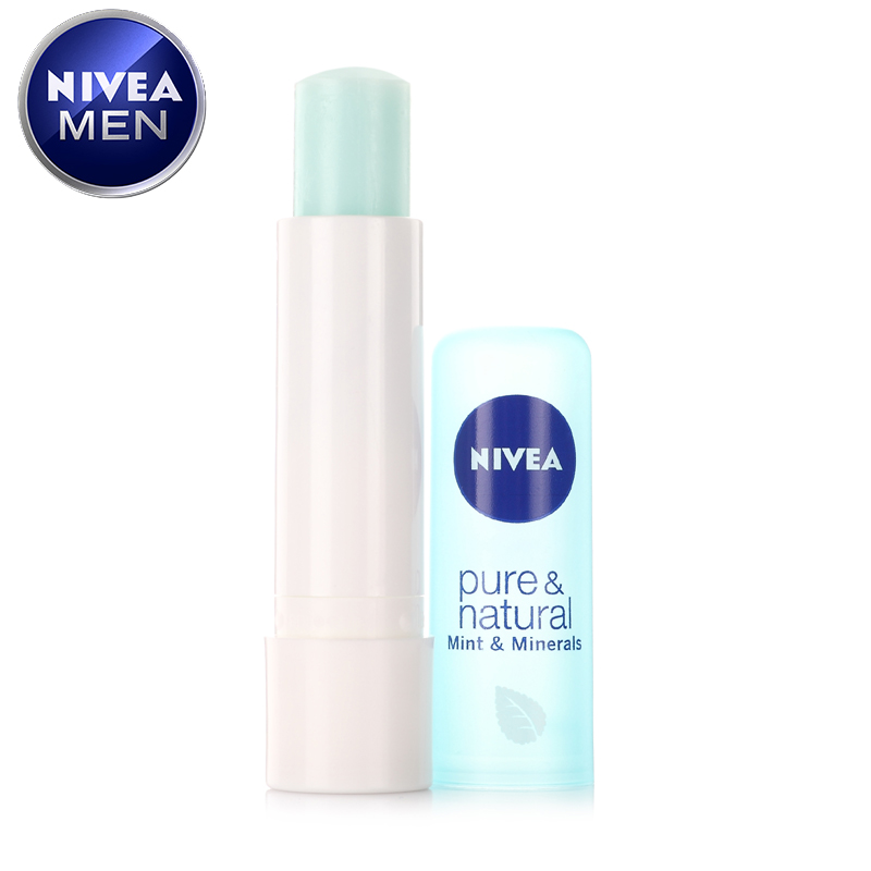 Nivea/妮维雅自然呵护润唇膏 2.4g 矿物薄荷滋养减淡唇纹滋润双唇