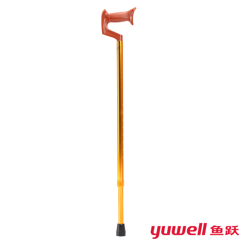 鱼跃 手杖YU820 土豪金手杖 四档高度可调 拐杖 轻便拐杖