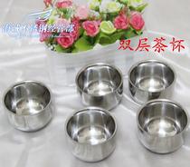 Double layer stainless steel teacup coffee cup Drum cup anti-scalding cup Beer Glass of childrens Cup Mini Cup