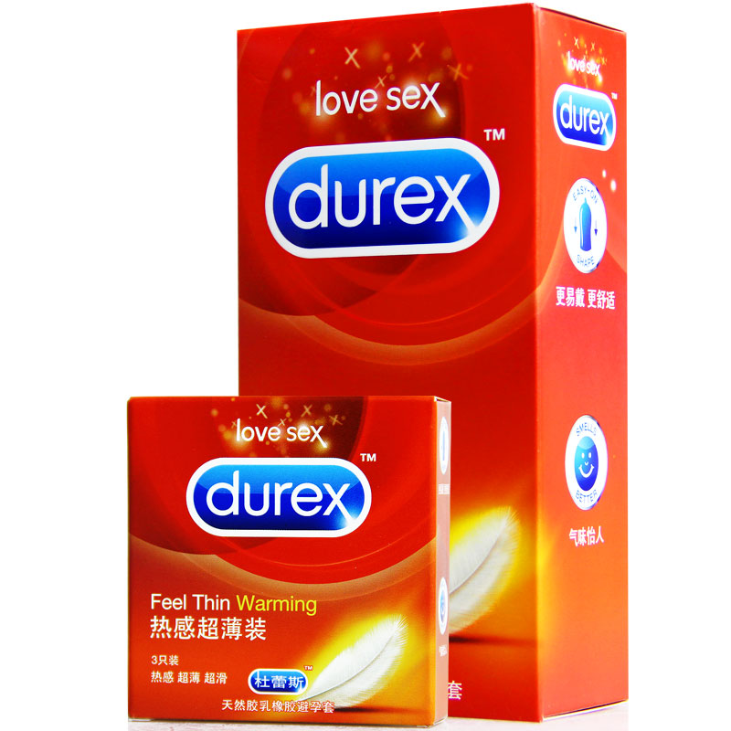 杜蕾斯避孕套 热感超薄装润滑12只安全套 成人情趣高潮成人用品