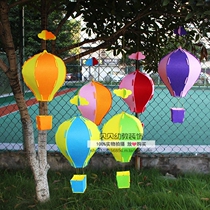 Kindergarten air hanging decoration classroom corridor Hall Hall three-dimensional non-woven hot air balloon hanging decoration shopping mall ring creation material