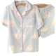 Cô gái dễ thương Nhật Bản cotton đôi gạc phụ nữ quần short tay ngắn đồ ngủ phù hợp với dịch vụ nhà mùa hè