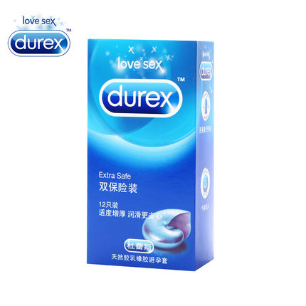 杜蕾斯 双保险装避孕套12只 加厚物理套套情趣计生用品LP